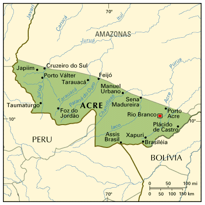 Map of Acre, Brazil