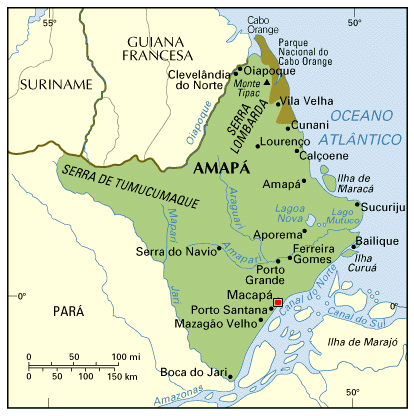 map of Amapá, Brazil