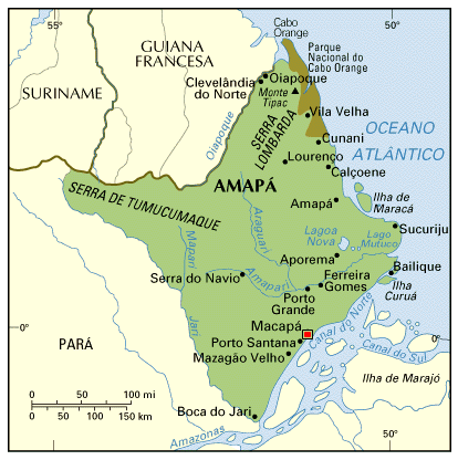 map of Amap, Brazil