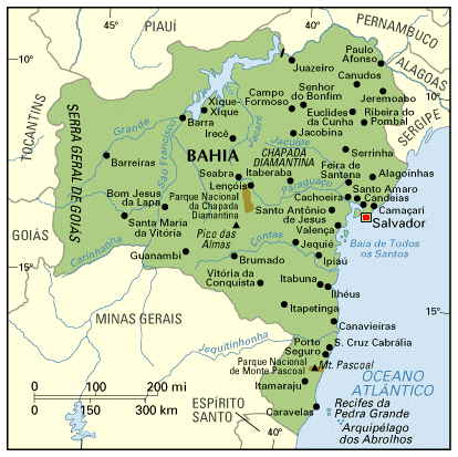 map of Bahia, Brazil