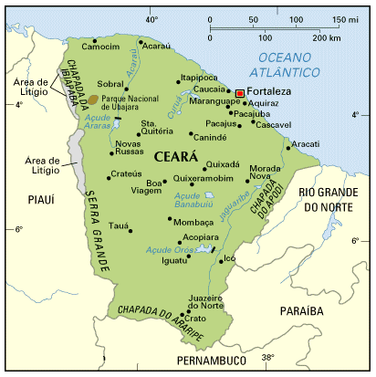 map of Ceará, Brazilian state