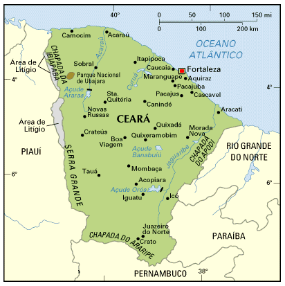 map of Cear, Brazilian state