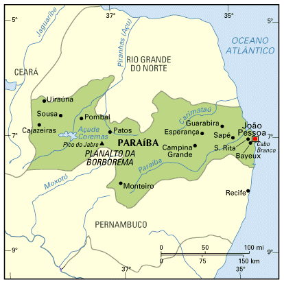 map of Paraiba