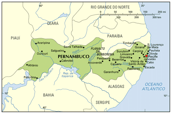 map of Pernambuco