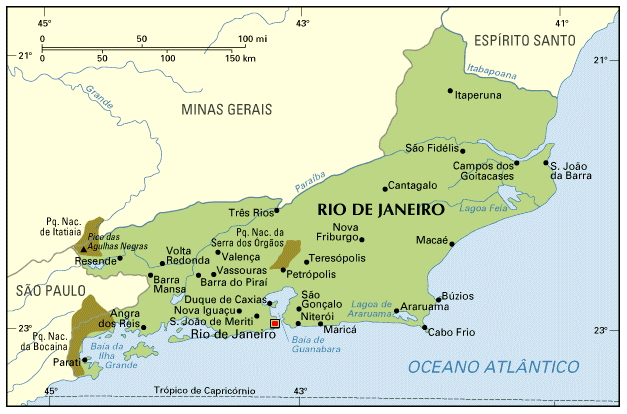 map of Rio de Janeiro, Brazil