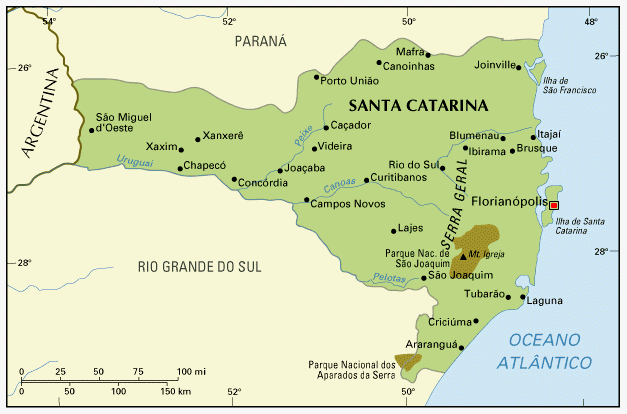 map of Santa Catarina