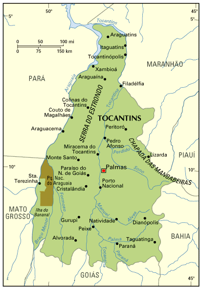 map of Tocantins