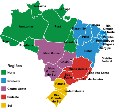 Image result for map of states of brazil
