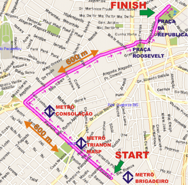 Map of the So Paulo Gay Parade